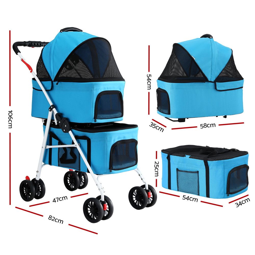 i.Pet 2-Tier Pet Stroller 25kg Capacity & 400pcs Training Pads Combo — product image 3 of 12
