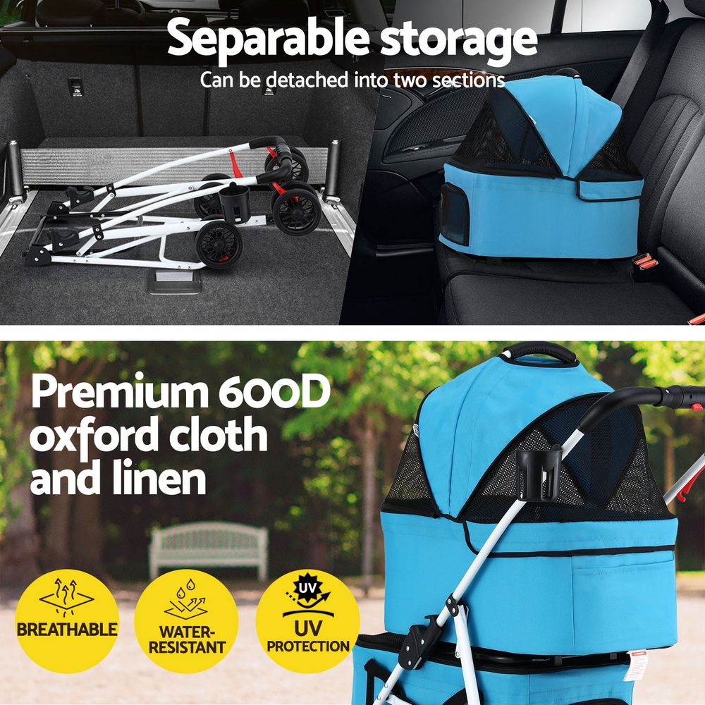 i.Pet 2-Tier Pet Stroller 25kg Capacity & 400pcs Training Pads Combo — product image 7 of 12