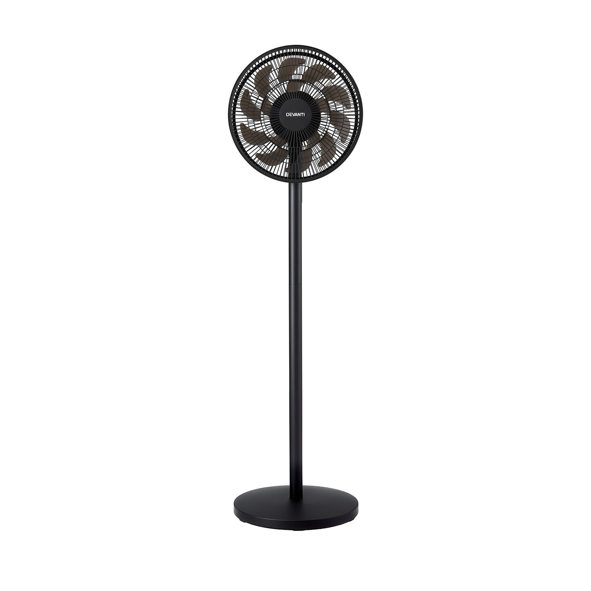 Devanti DC Pedestal Fan with Remote, 7 Speeds & 3 Heights - Black