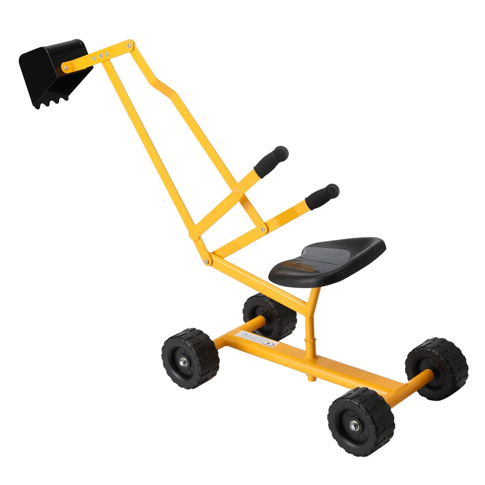 Keezi Kids Ride On Car Digger Bulldozer Sandpit Play Toys Rotate Seat Yellow — product image 3