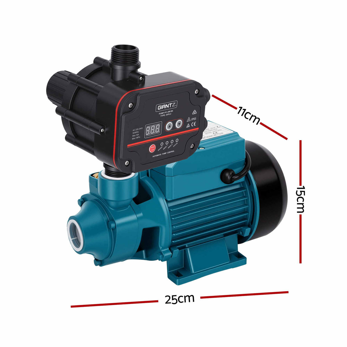 Giantz Peripheral Water Pump Auto Controller Booster Garden Irrigation 0.5HP — product photo 2 of 12