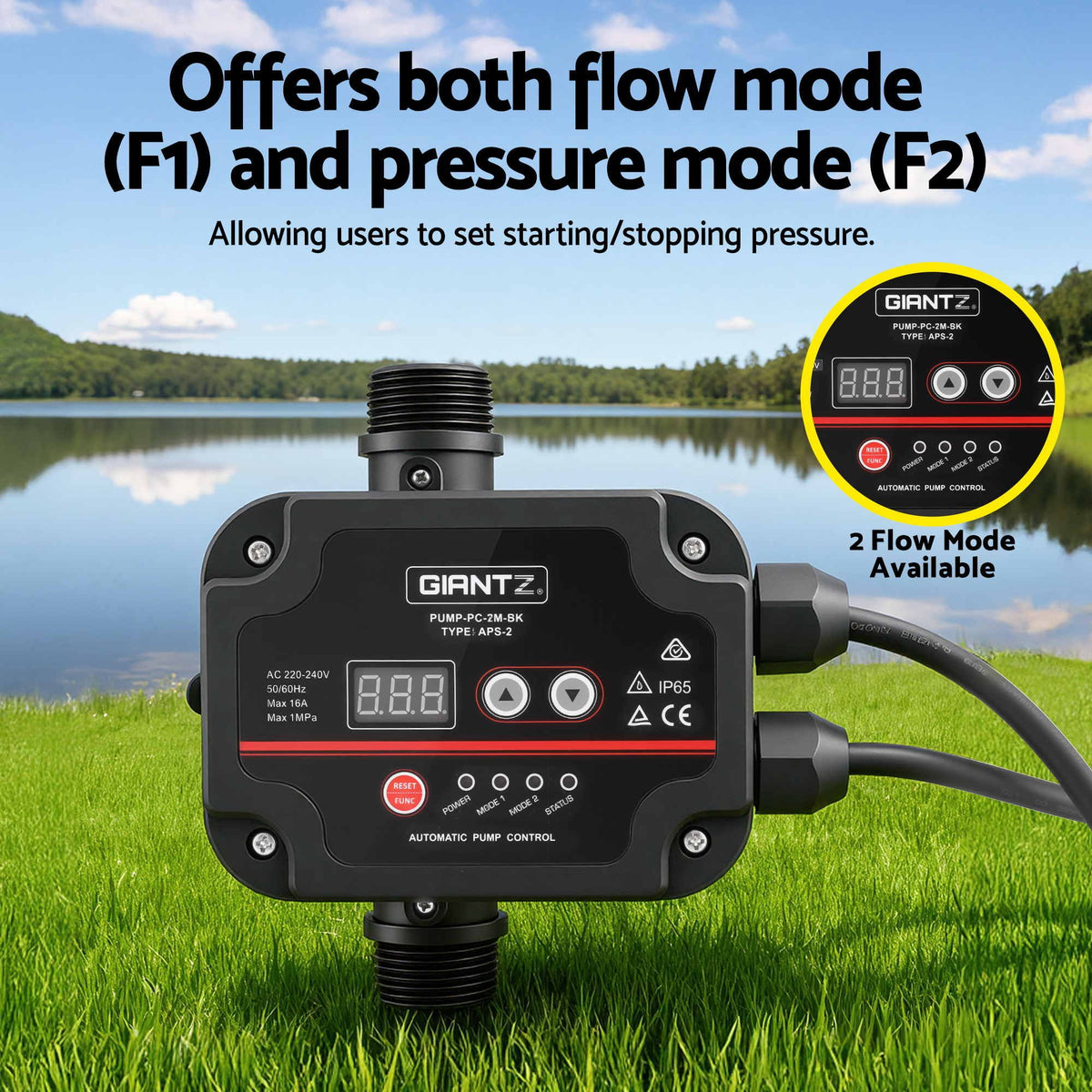 Giantz Peripheral Water Pump Auto Controller Booster Garden Irrigation 0.5HP — product photo 5 of 12