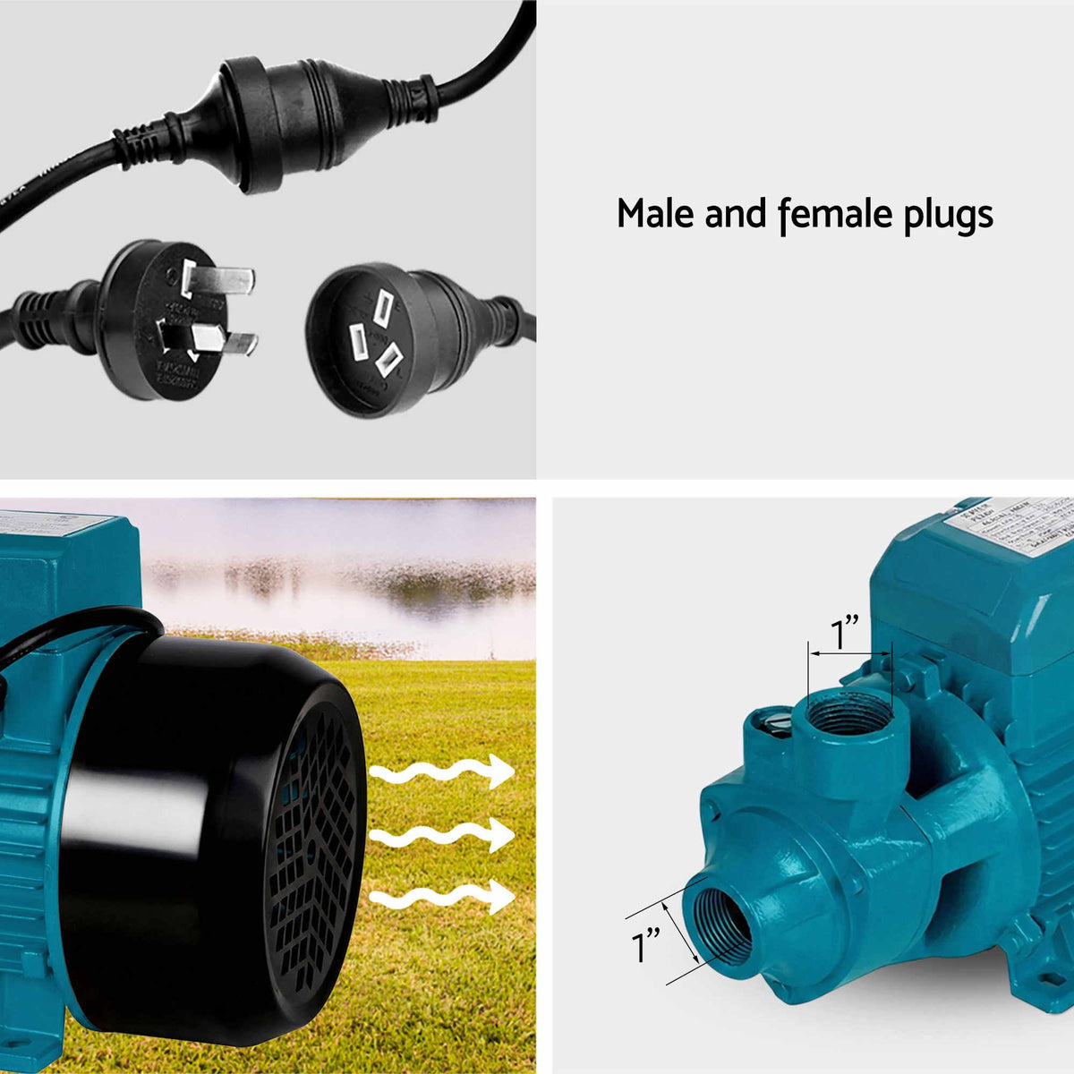 Giantz Peripheral Water Pump Auto Controller Cast Iron Garden Irrigation 1HP — product photo 9 of 11
