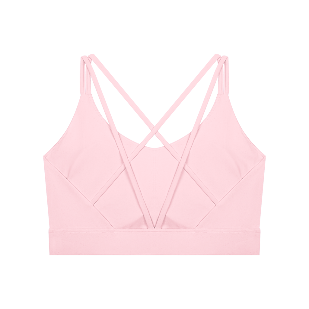 Off Script Women’s Lycra Cropped Yoga Sport Bra - Pink back