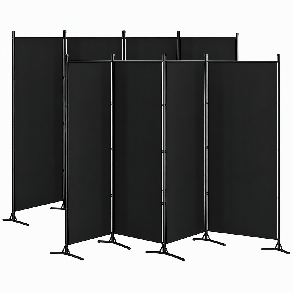 Artiss 4 Panel Room Divider Set of 2 Folding Privacy Screen Fabric Room Separator Partition Black — product image 2 of 7