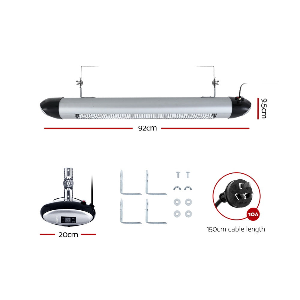 Devanti 2000W Infrared Radiant Heater – RHP-2000R-SI — product image 2