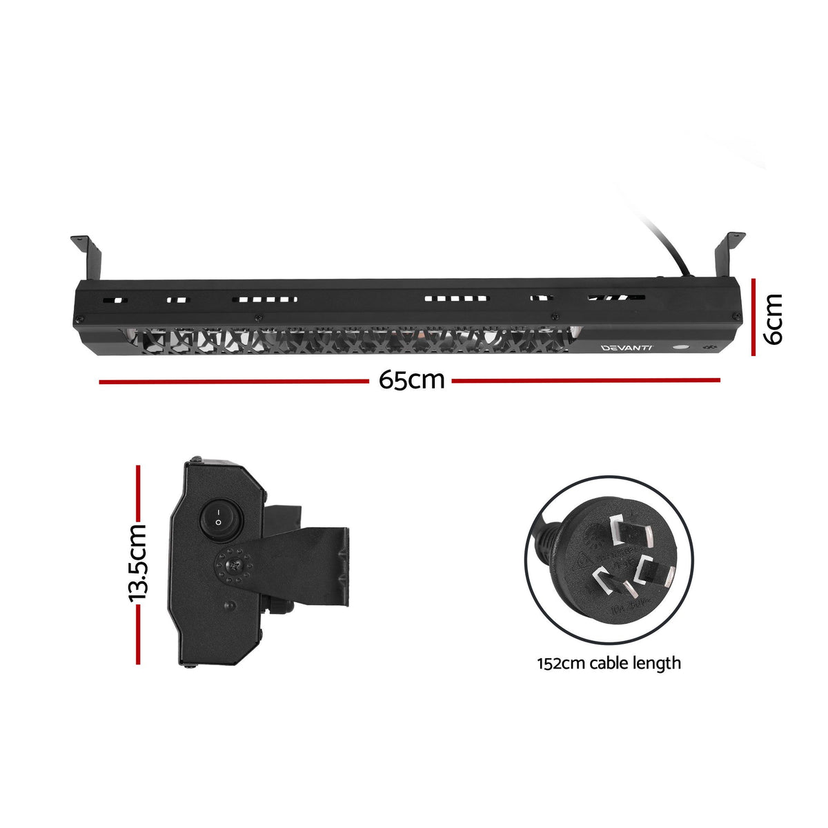 Devanti Two-Pack 2000 W Each Infrared Radiant Strip Heaters