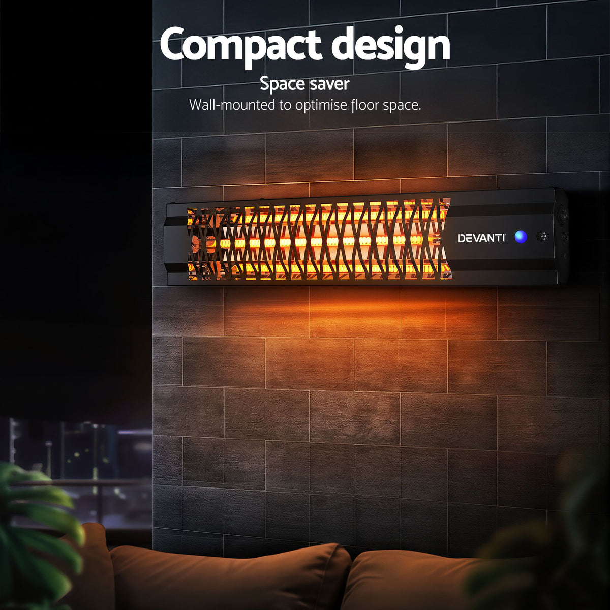 Devanti Two-Pack 2000 W Each Infrared Radiant Strip Heaters