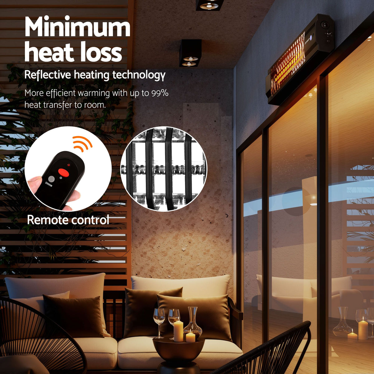 Devanti Two-Pack 2000 W Each Infrared Radiant Strip Heaters