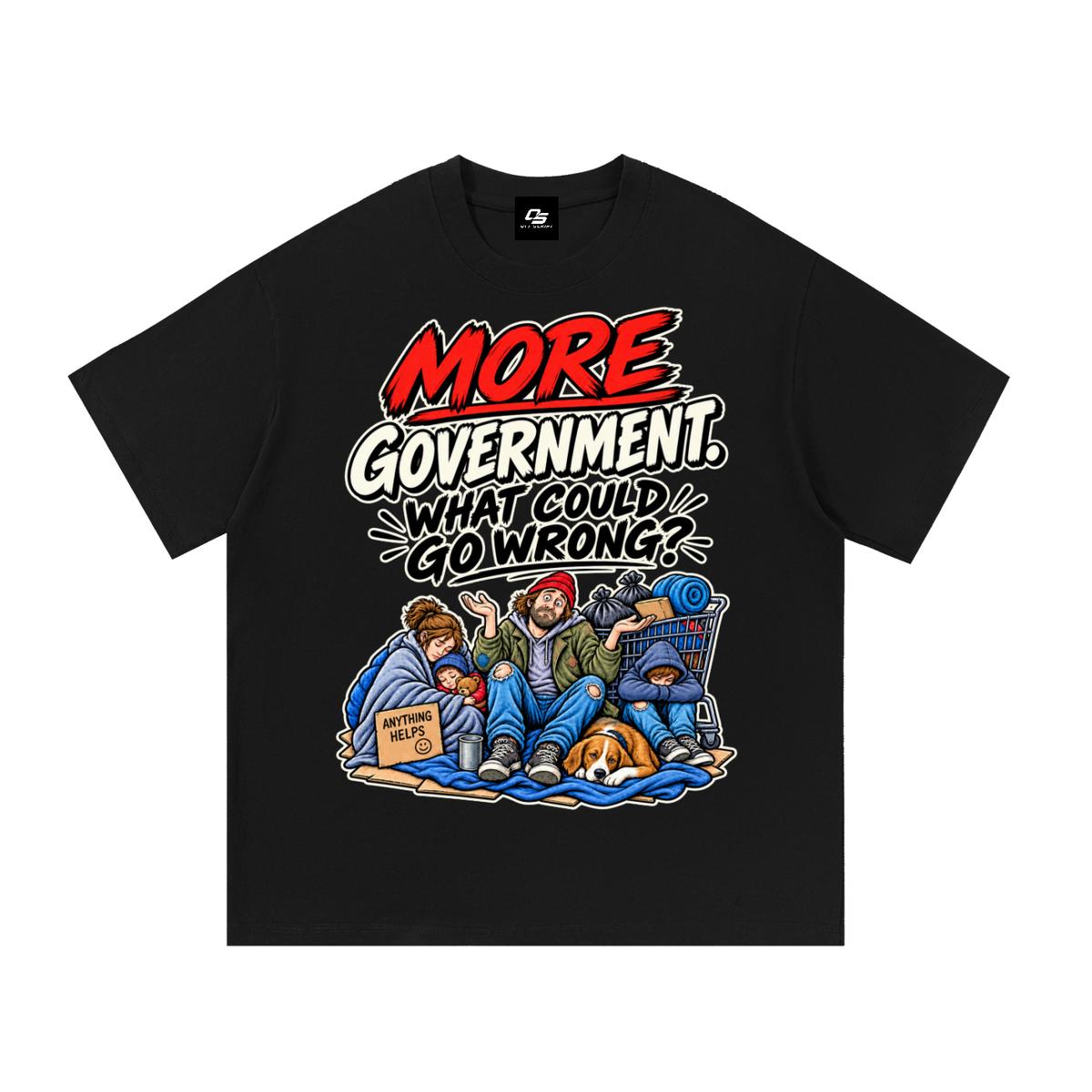 Zombies Ahead Unisex Graphic T-Shirt - Black front