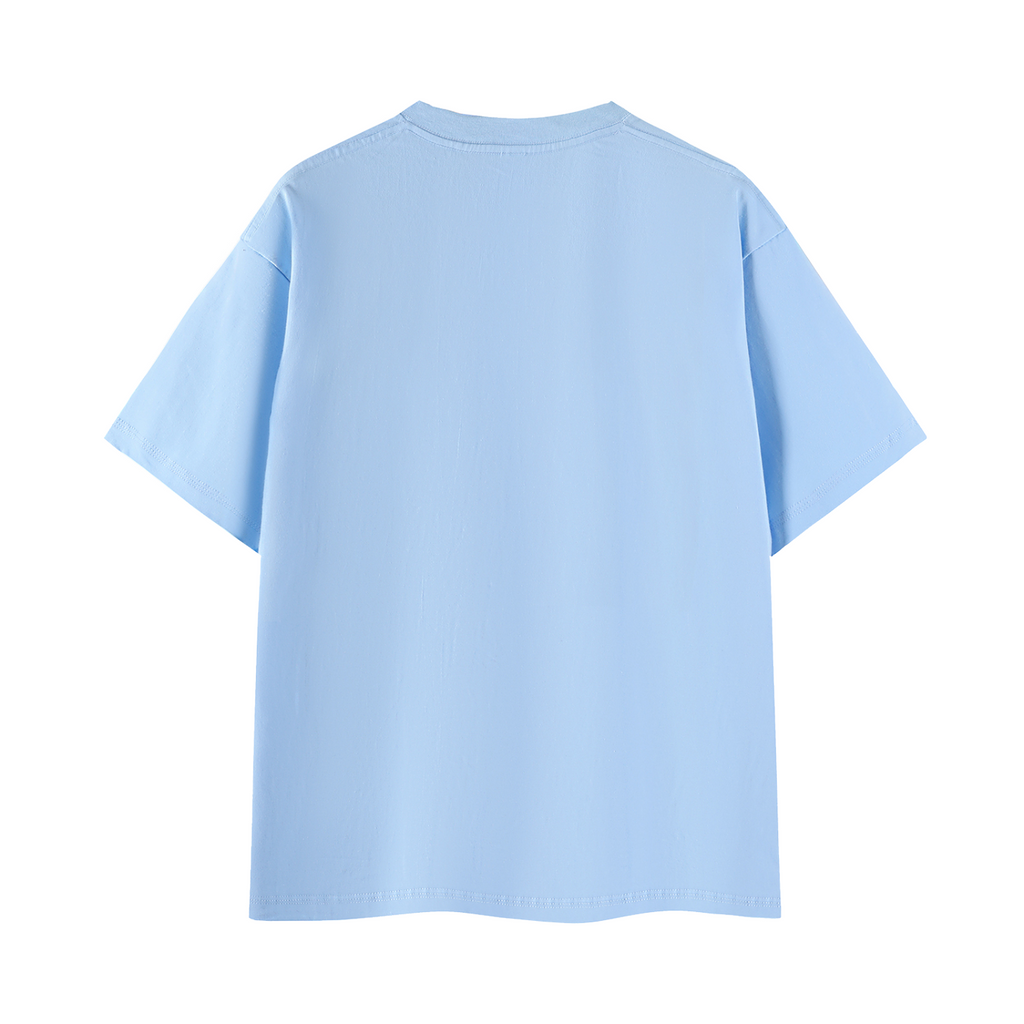 Zombies Ahead Essential Cotton T-Shirt - Blue - back mockup