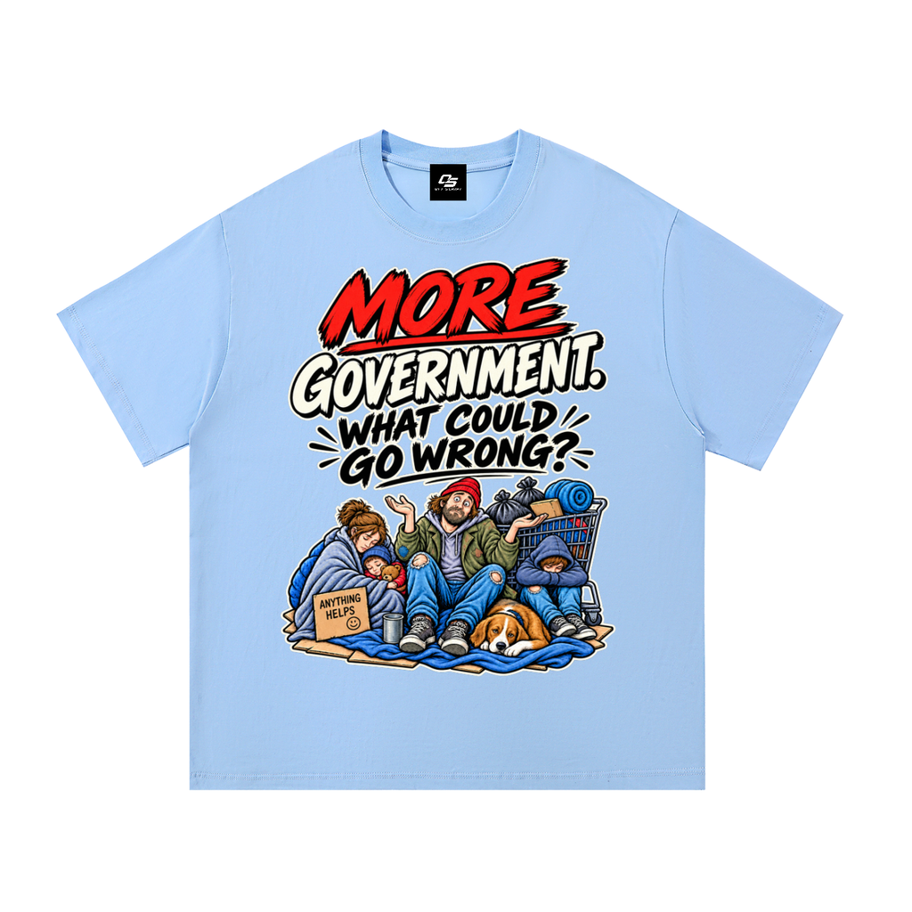 Zombies Ahead Unisex Graphic T-Shirt - Blue front