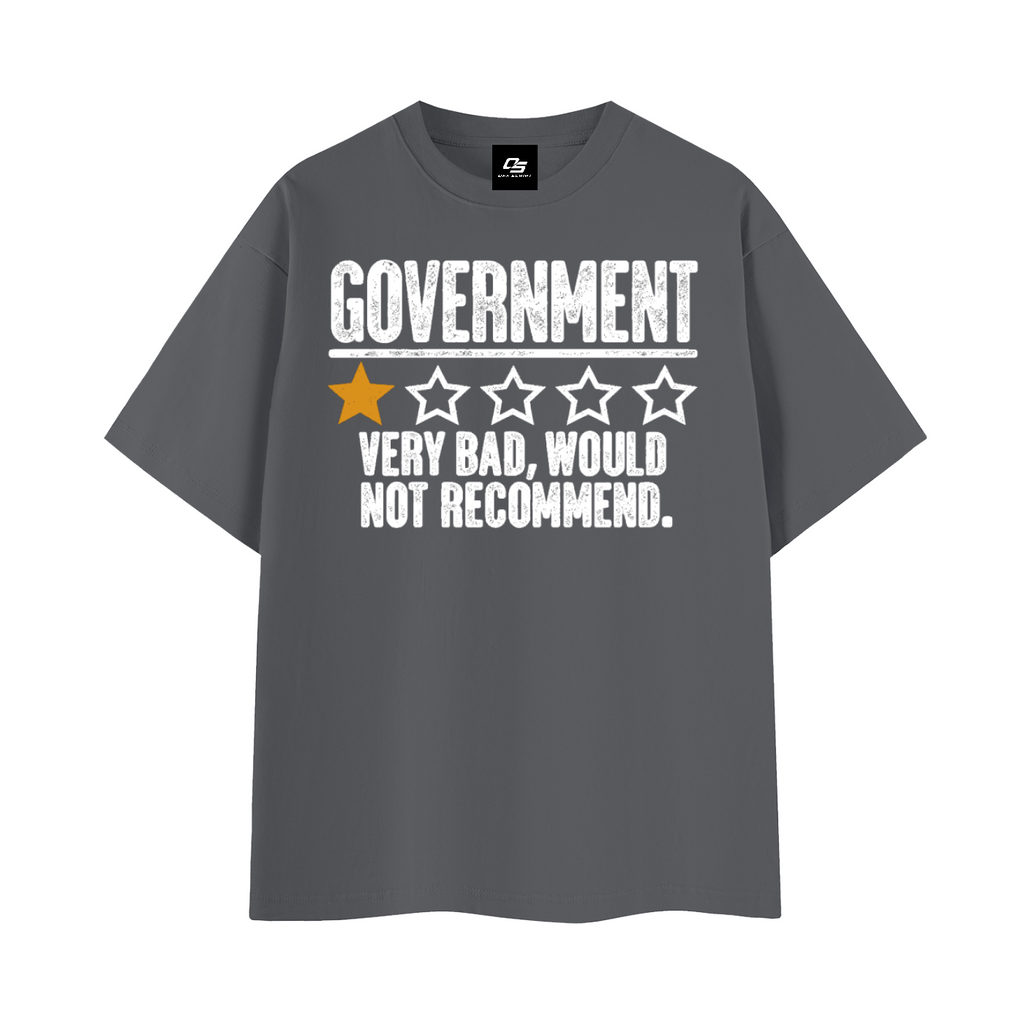 Government Very Bad Would Not Recommend Unisex Graphic T-Shirt – Dark Gray front 3D mockup