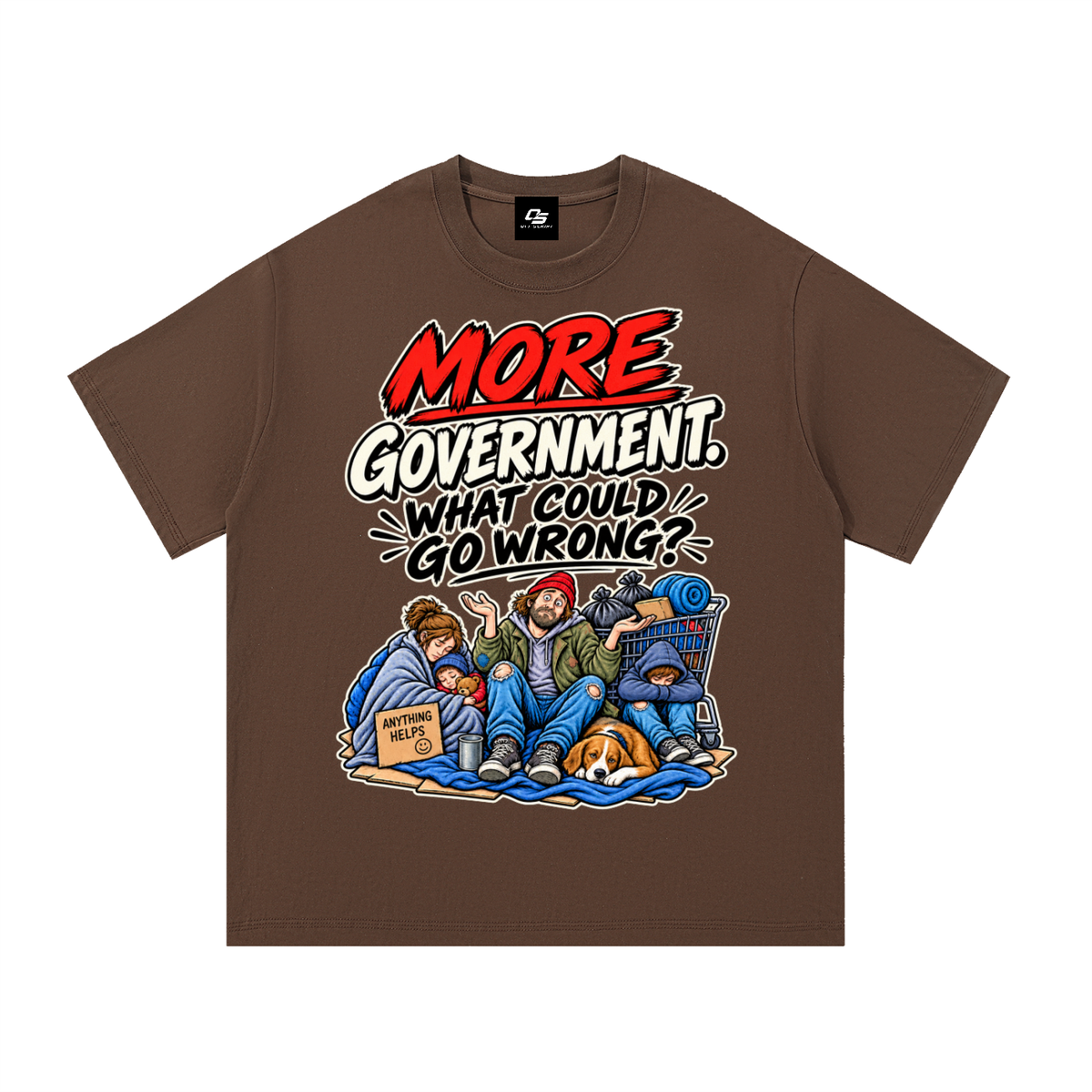 Zombies Ahead Unisex Graphic T-Shirt - Coffee front
