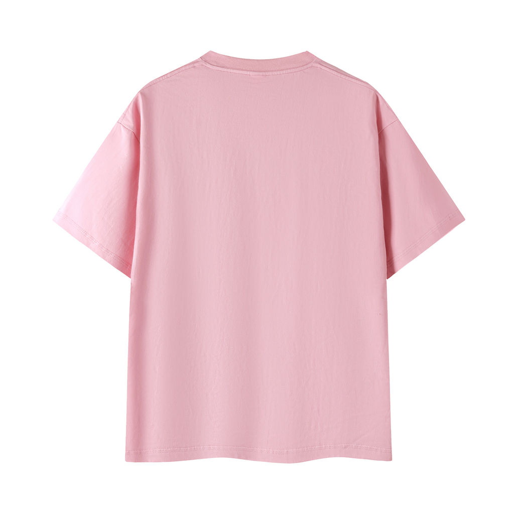 Zombies Ahead Essential Cotton T-Shirt - Pink - back mockup