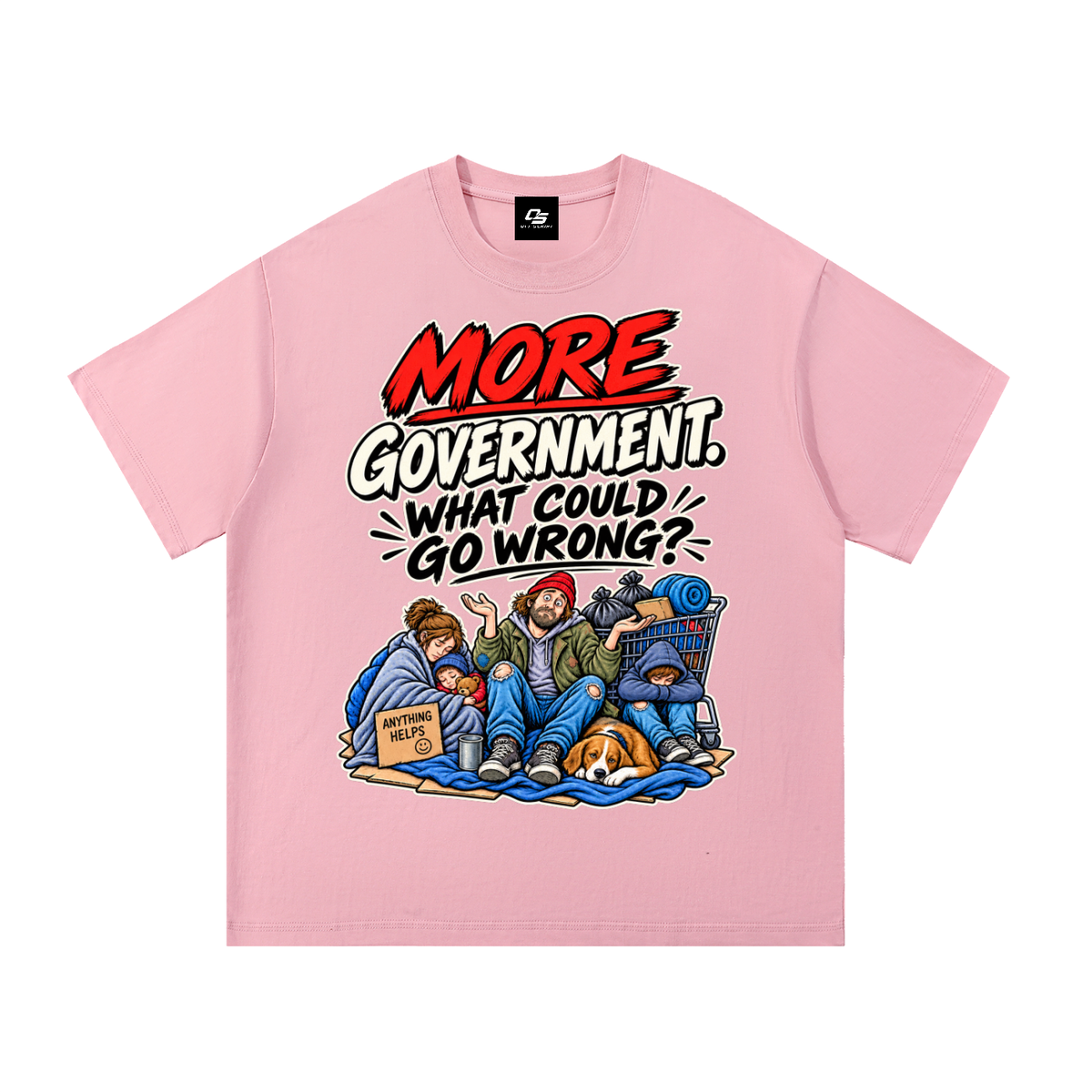 Zombies Ahead Unisex Graphic T-Shirt - Pink front