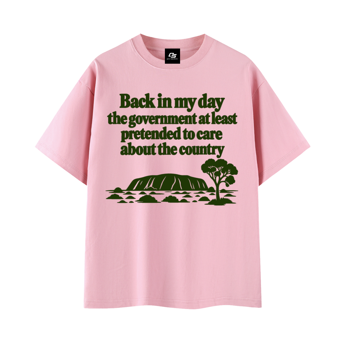 Pink Back in My Day Australian Quote T-Shirt 3D front mockup
