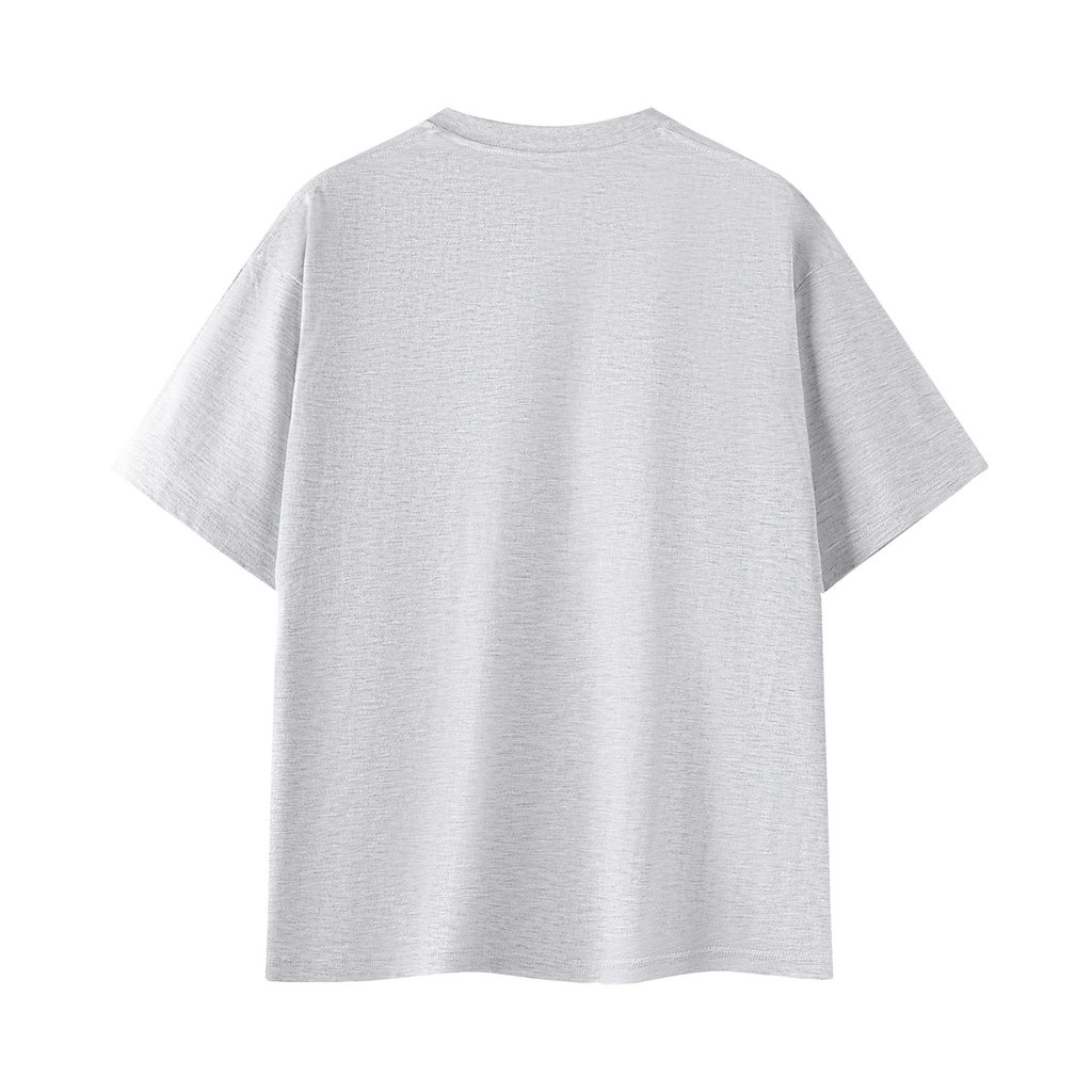 Zombies Ahead Essential Cotton T-Shirt - White Gray - back mockup