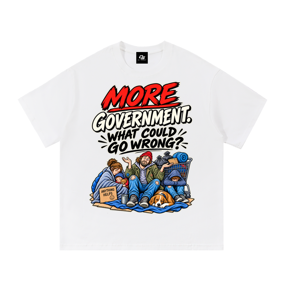 Zombies Ahead Unisex Graphic T-Shirt - White front