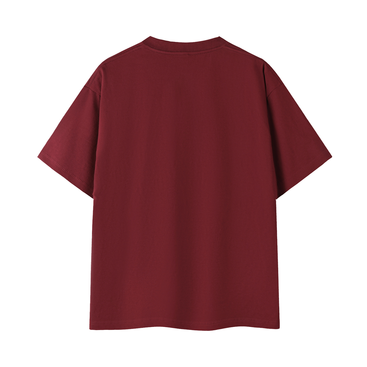 Zombies Ahead Essential Cotton T-Shirt - Wine Red - back mockup