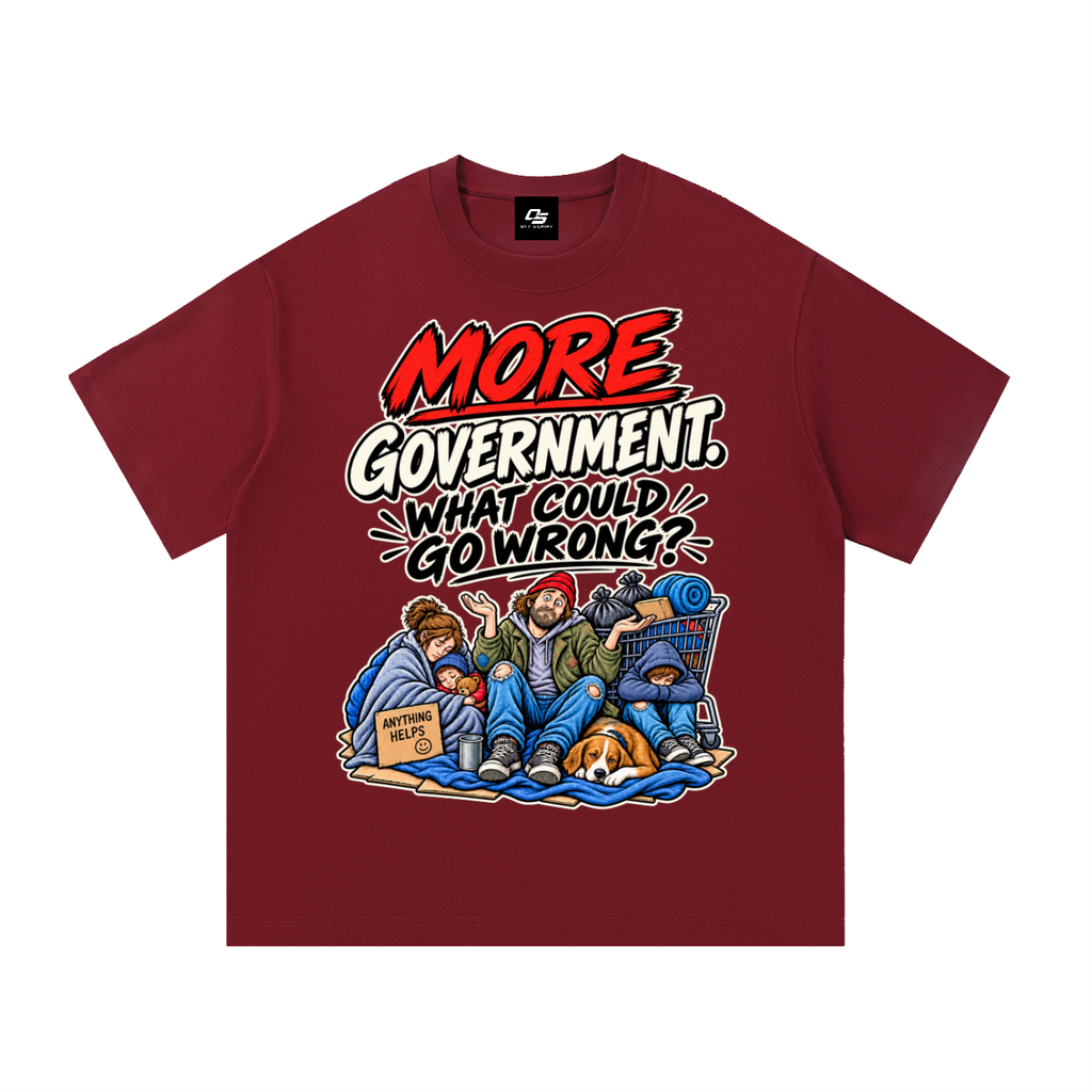 Zombies Ahead Unisex Graphic T-Shirt - Wine Red front