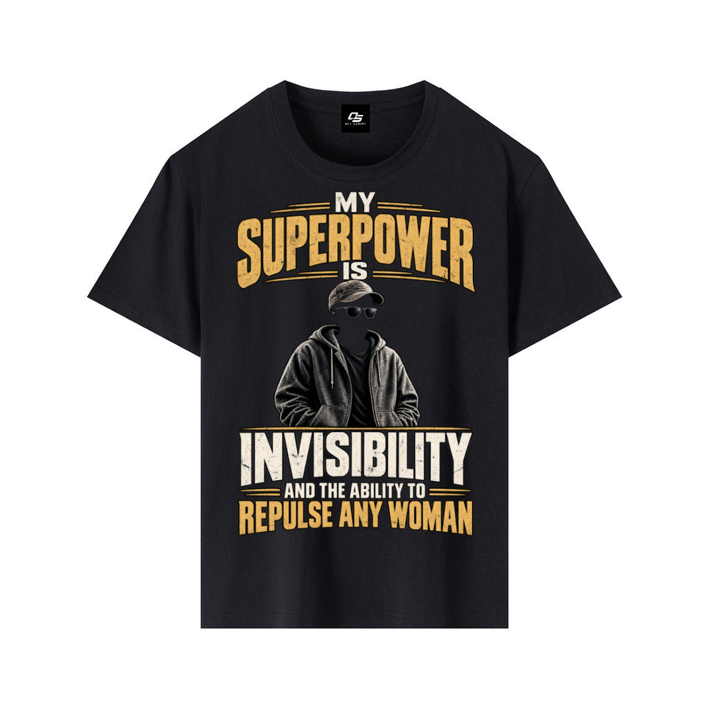 My Superpower Unisex Graphic T-Shirt - Classic Black front 3D mockup