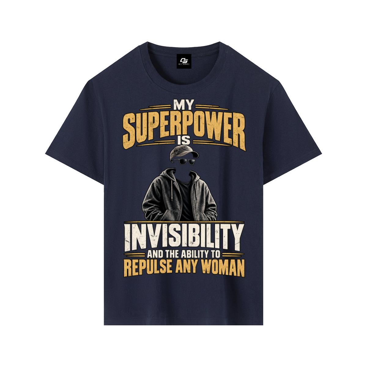 My Superpower Unisex Graphic T-Shirt - Dark Blue front 3D mockup