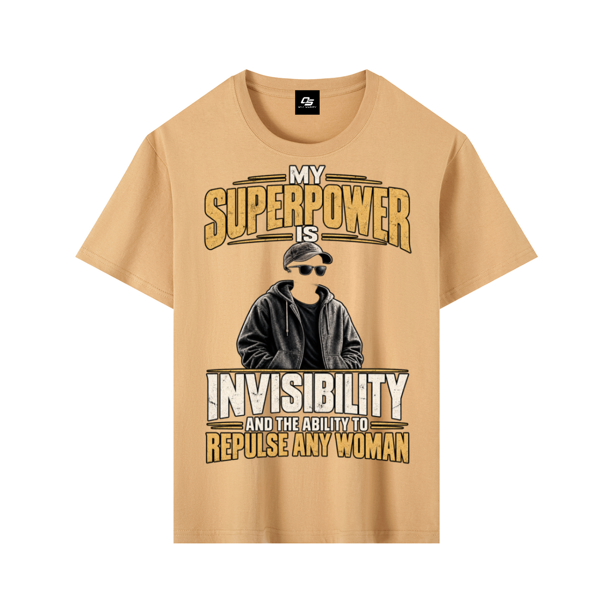 My Superpower Unisex Graphic T-Shirt - Khaki front 3D mockup