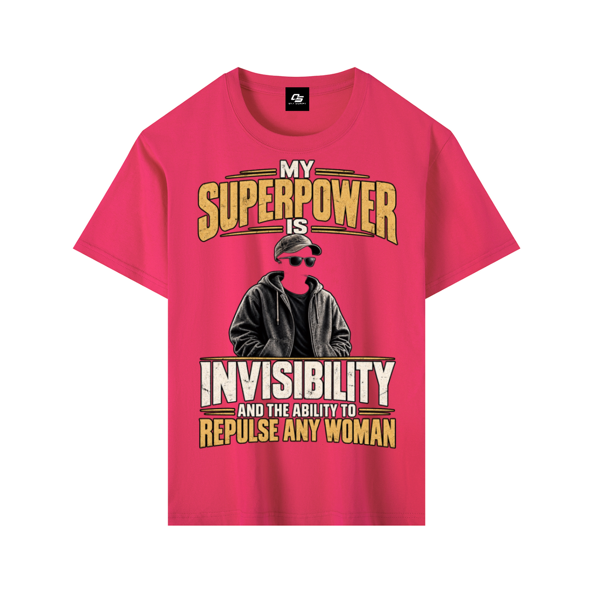My Superpower Unisex Graphic T-Shirt - Rose Pink front 3D mockup