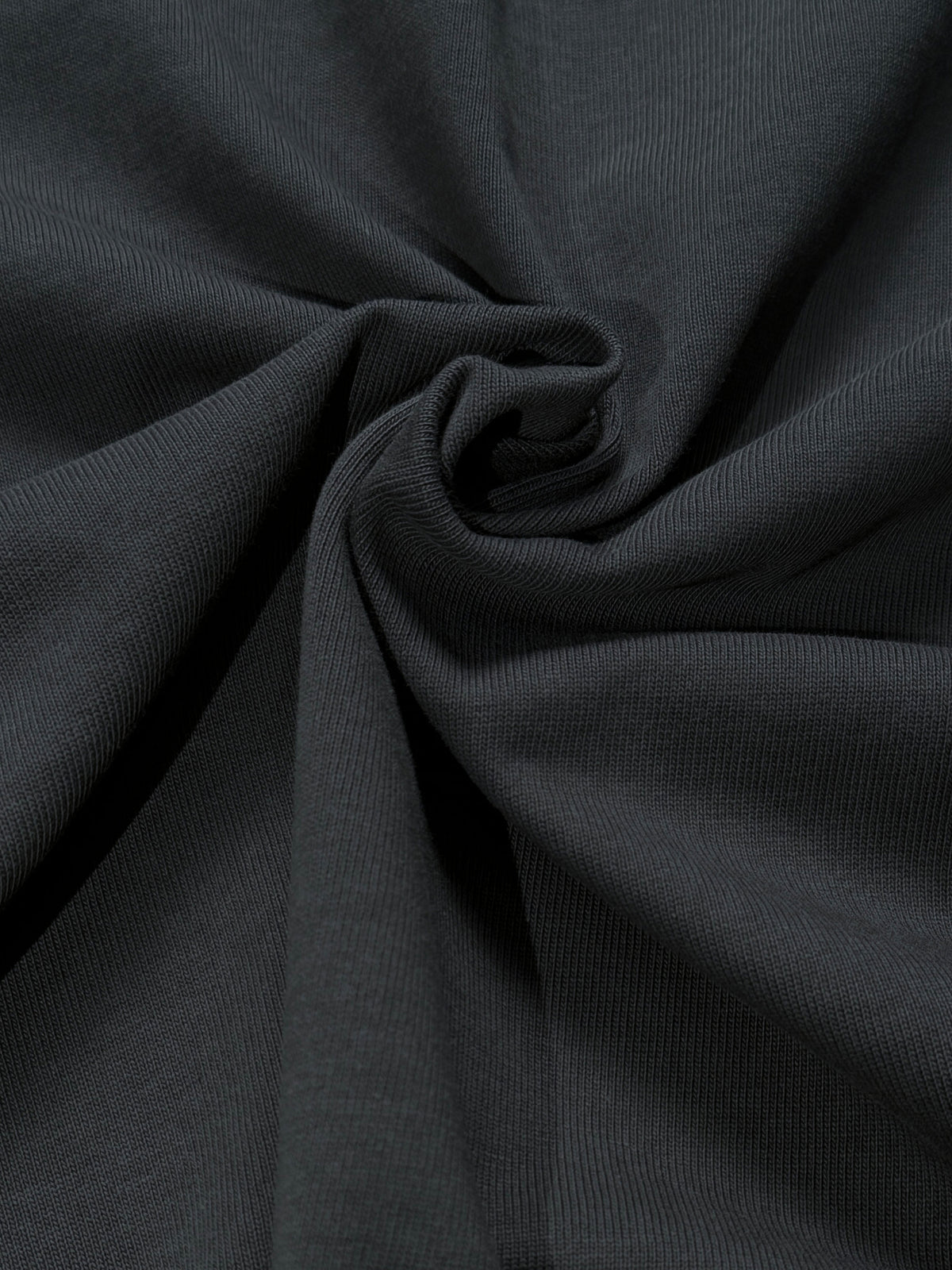 Black 305 gsm cotton fabric detail – heavyweight knitted crewneck T-shirt