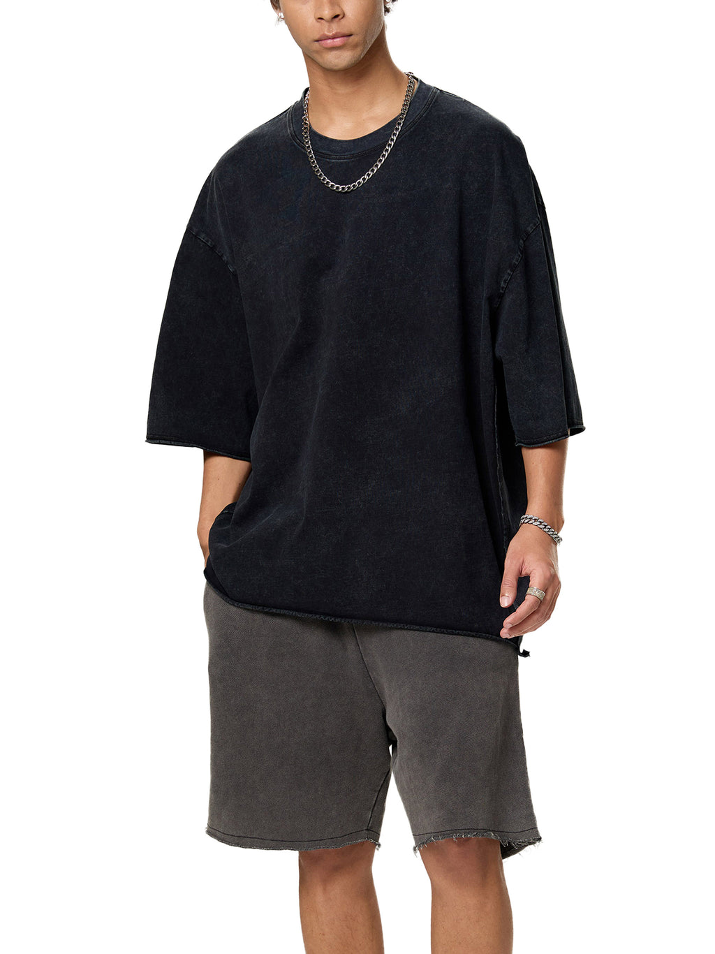 Raw Edge Snow Washed Boxy T-Shirt gallery image 4