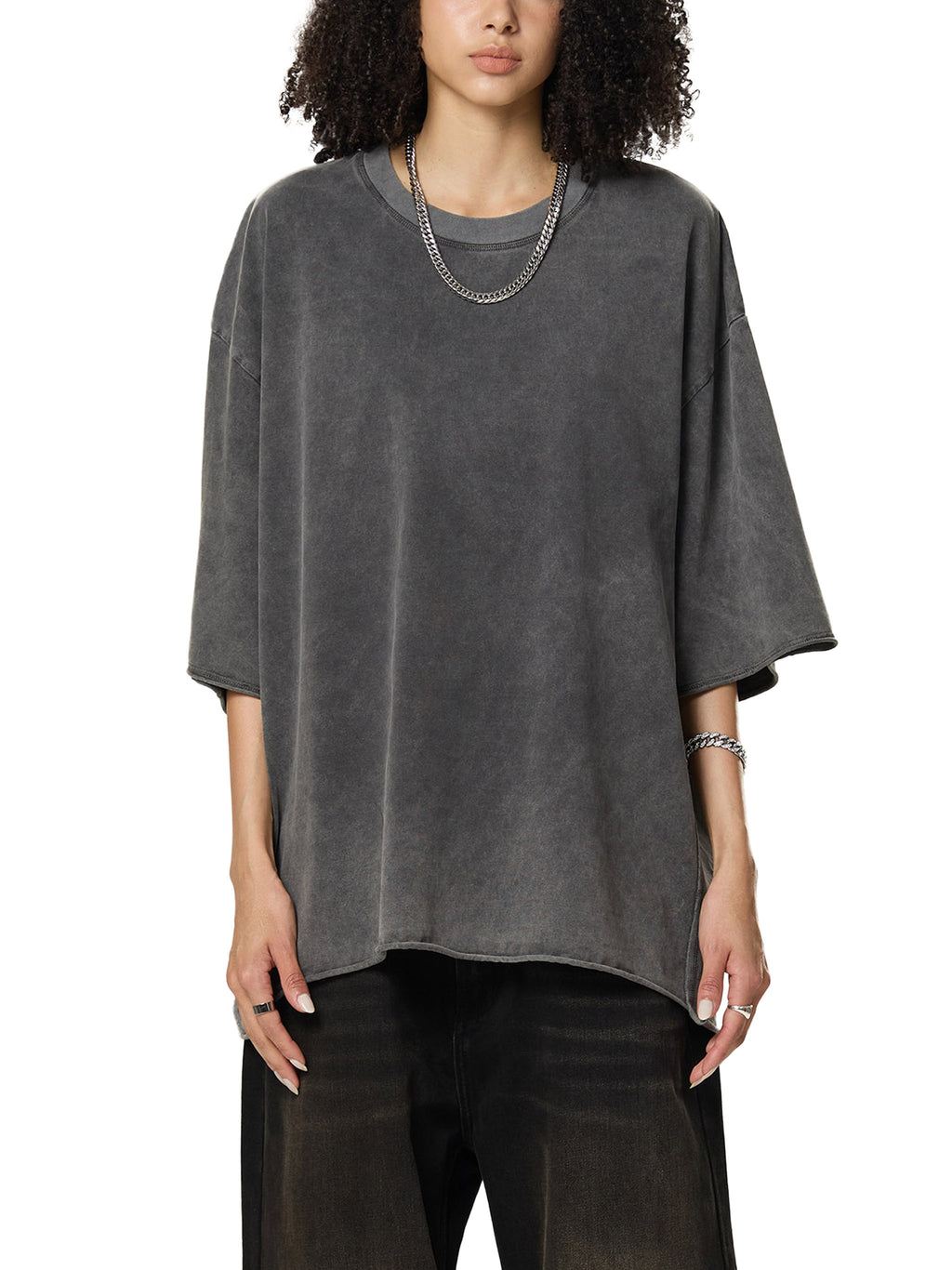 Raw Edge Snow Washed Boxy T-Shirt gallery image 8
