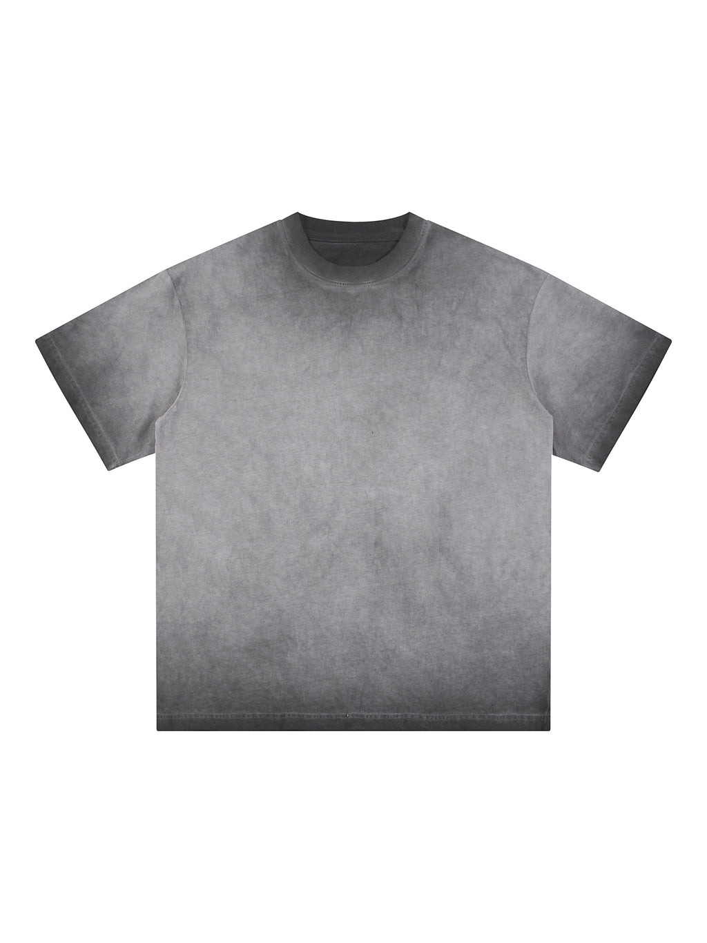 Reverse Dyed Loose Cotton T-Shirt – Dark Gray front view