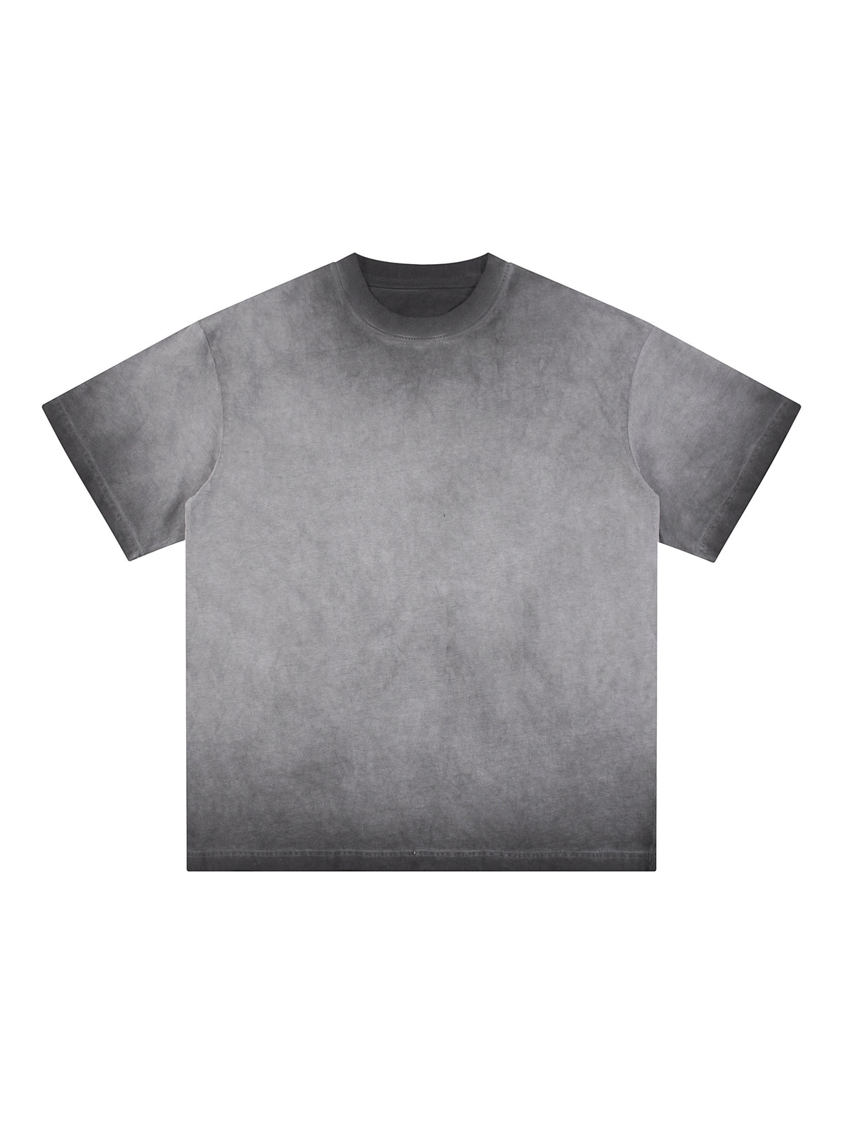 Reverse Dyed Loose Cotton T-Shirt – Dark Gray front view