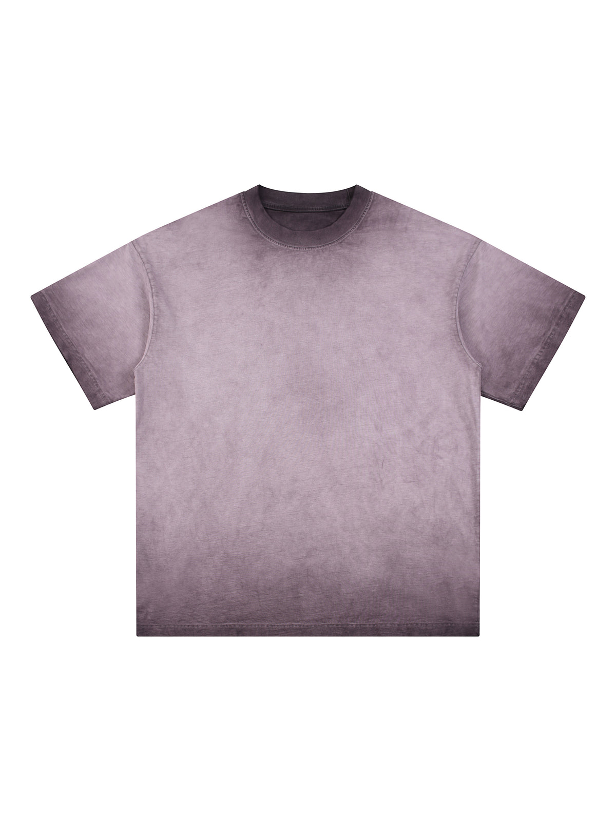 Reverse Dyed Loose Cotton T-Shirt – Purple front view
