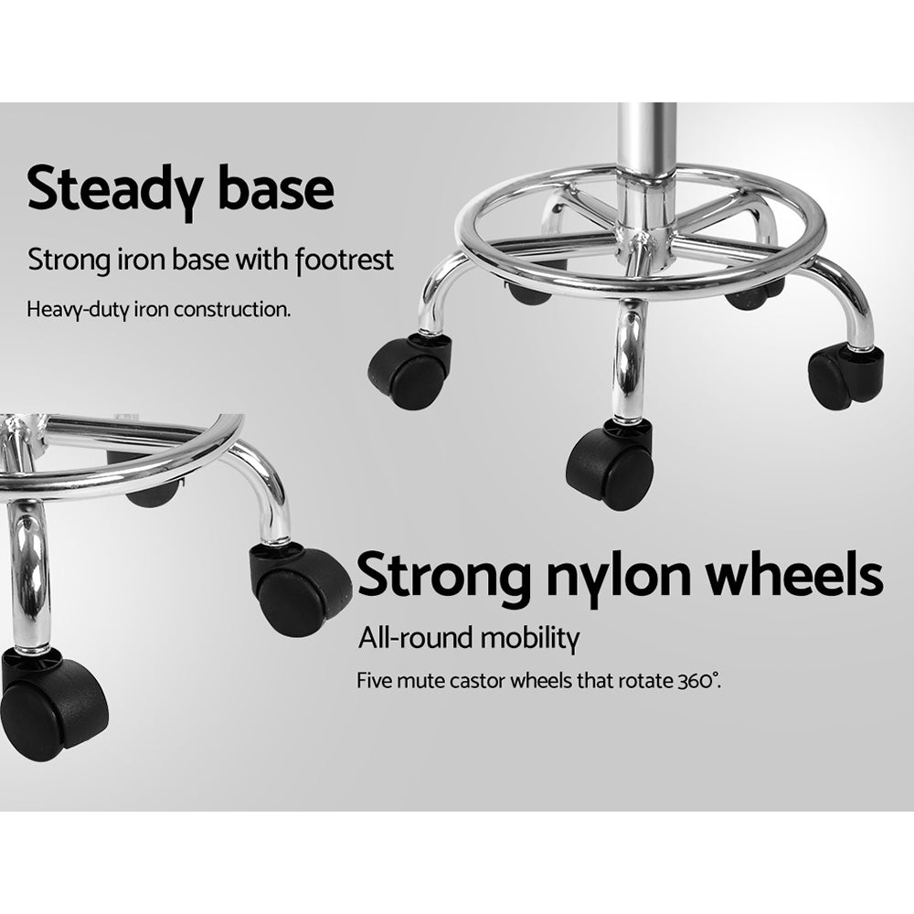 Artiss Adjustable Saddle-Seat Salon Stool – White