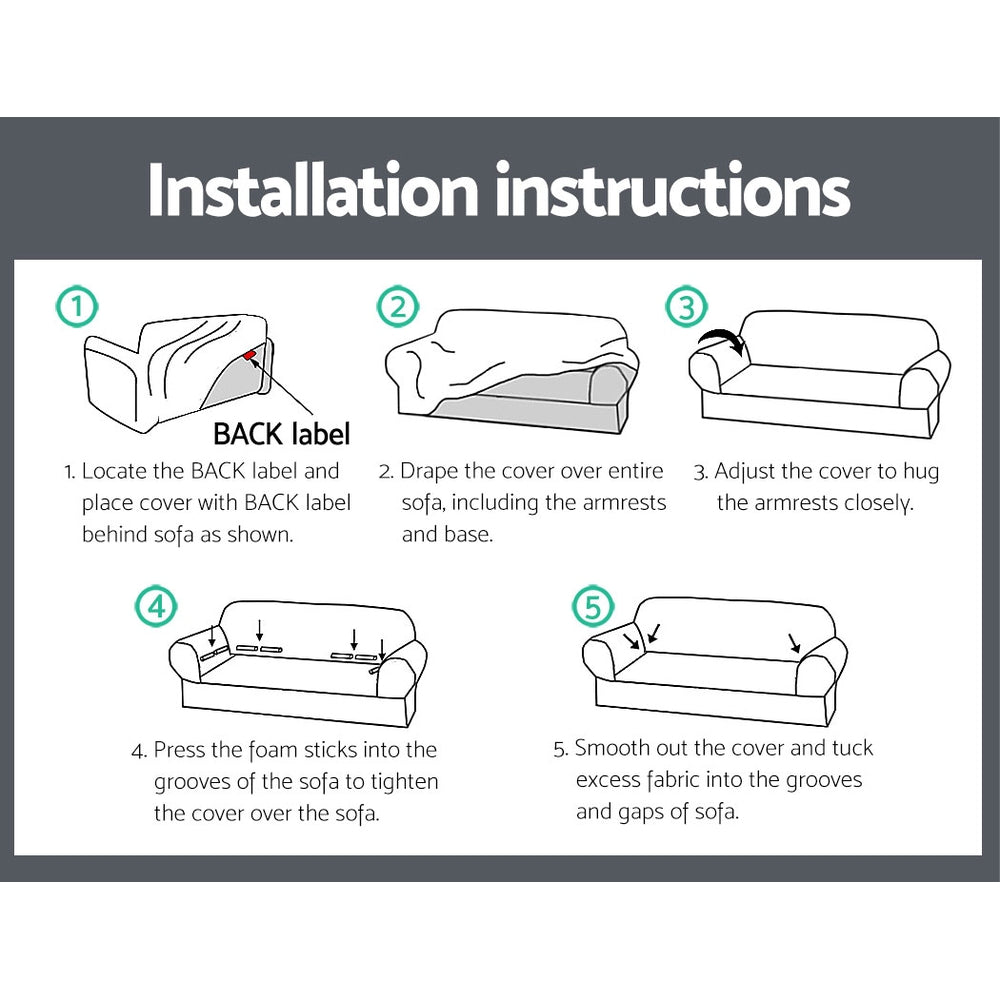 Artiss Stretch Sofa Cover – 2-Seater, Grey
