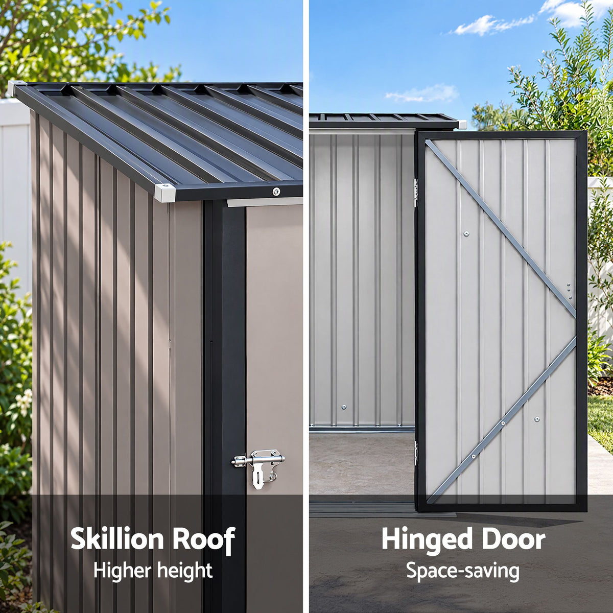 Giantz Garden Shed Outdoor Storage Metal Tool Shed Steel 99x104cm Brown — product image 7 of 9