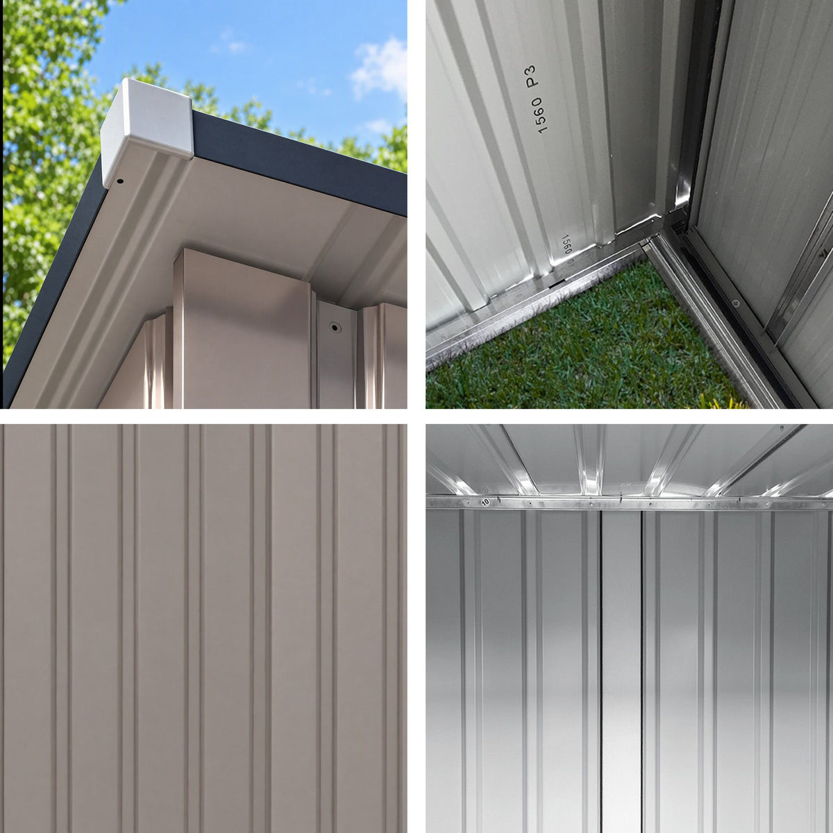 Giantz Garden Shed Outdoor Storage Metal Tool Shed Steel 99x104cm Brown — product image 8 of 9