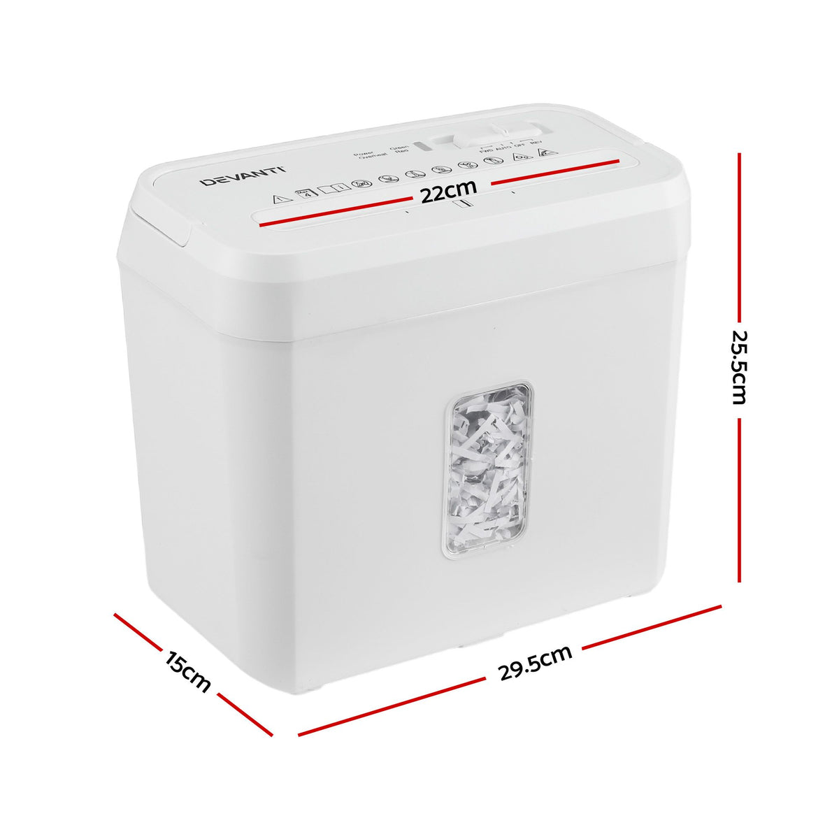 DEVANTI 8L Small Tabletop Paper Shredder 4 Sheet P4 Cross Cut Home Office — product photo 2