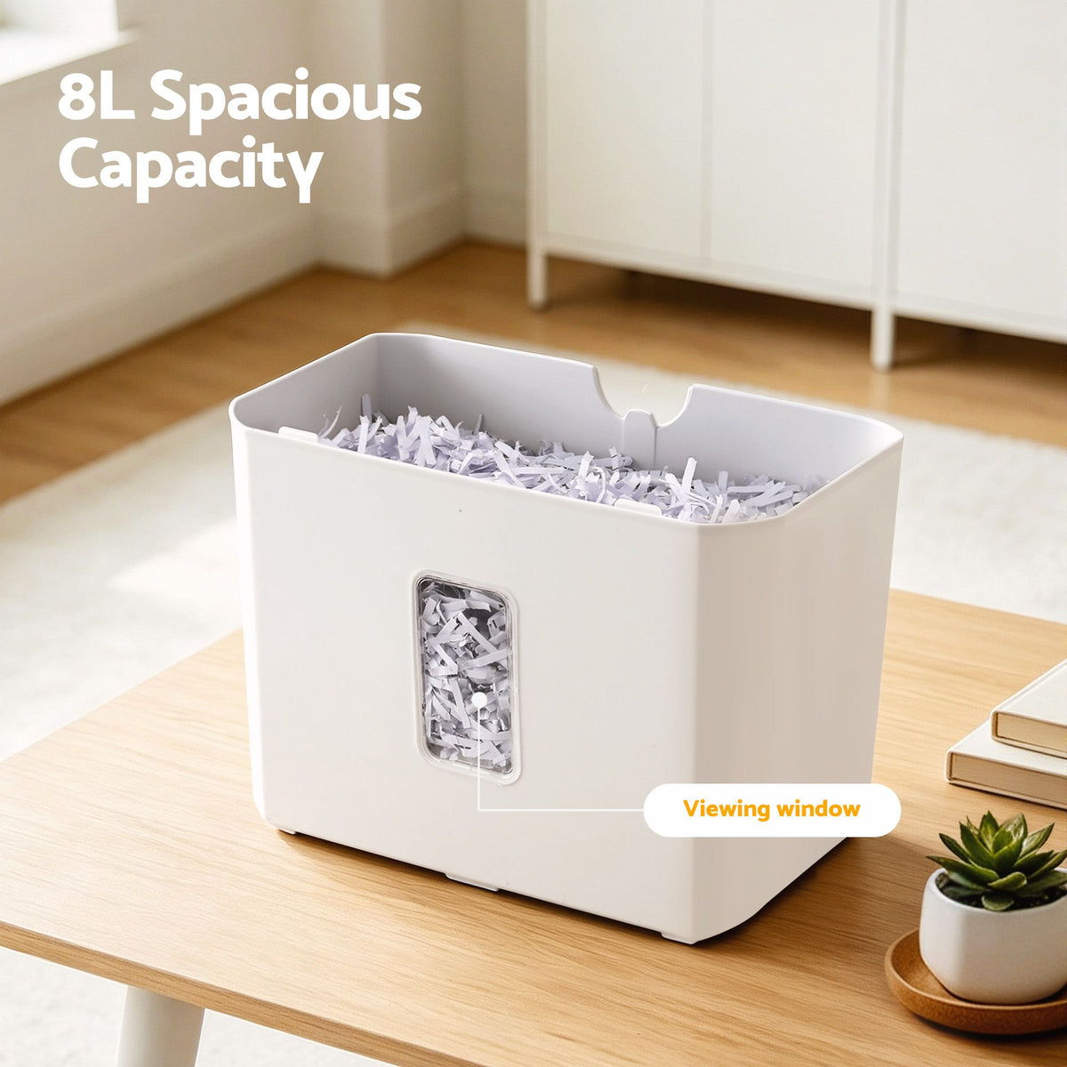 DEVANTI 8L Small Tabletop Paper Shredder 4 Sheet P4 Cross Cut Home Office — product photo 8