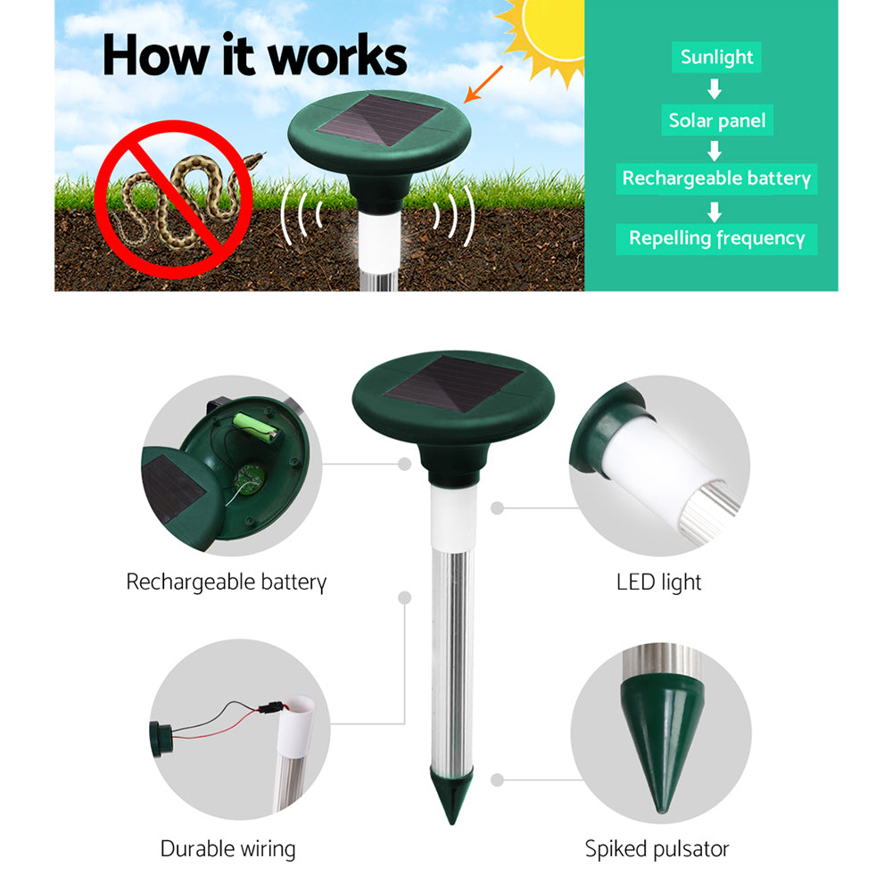 Gardeon Solar-Powered Snake Repeller Stakes – 12 Pack — product image 5 of 6