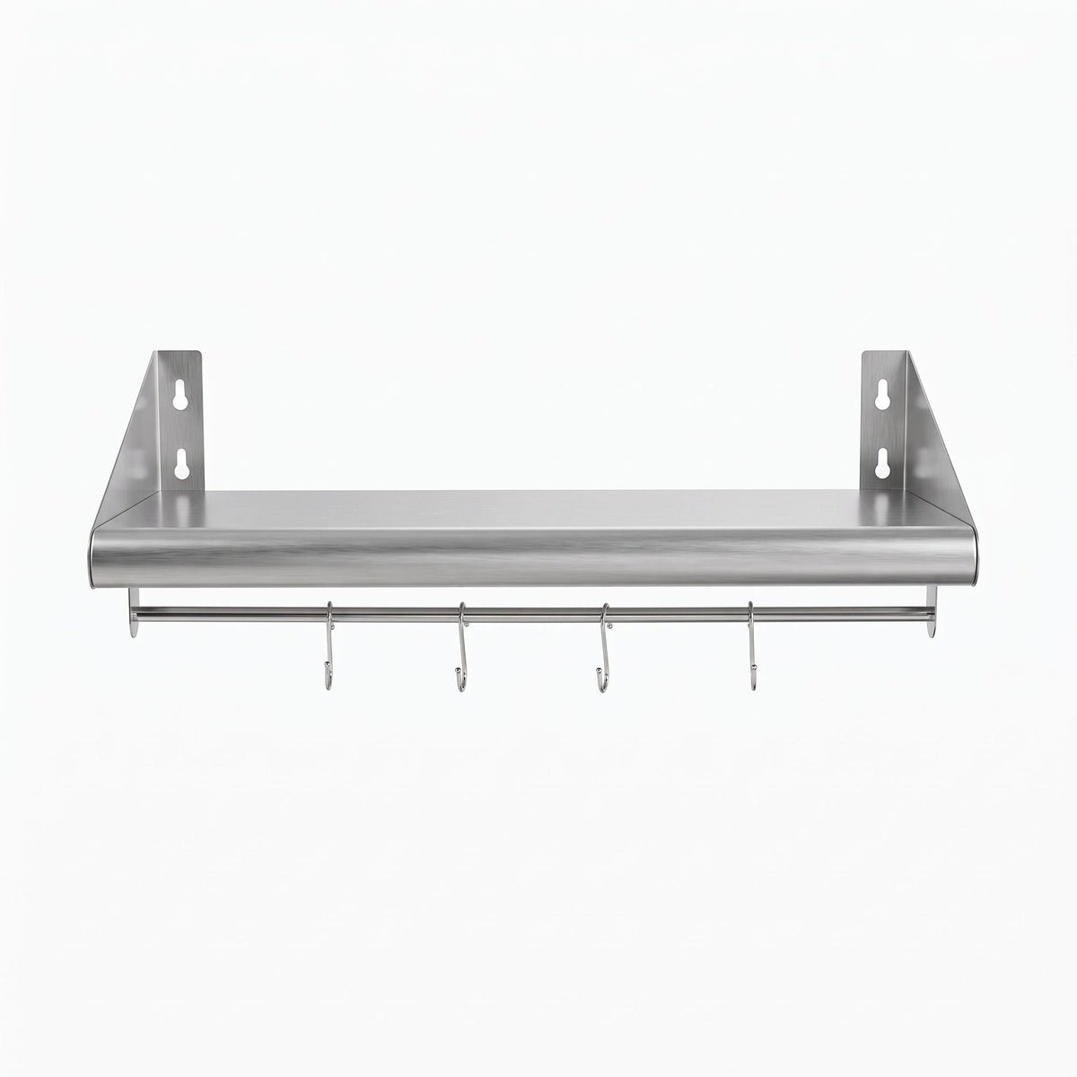 Cefito 610mm 430 Stainless Steel Wall Shelf with Hooks and Side Guards — product image 4 of 11