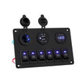 Giantz 6 Gang 12V Switch Panel For Car Boat Marine USB ON-OFF LED Rocker Toggle — product image 1