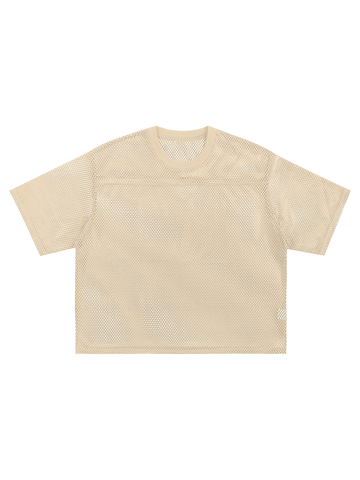 See-through Boxy Net T-Shirt – Apricot front view