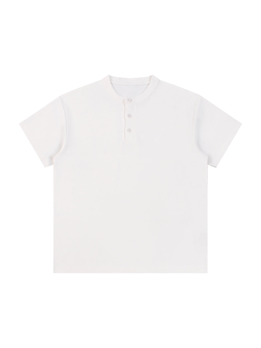 Short Sleeve Henley Shirt – White front view