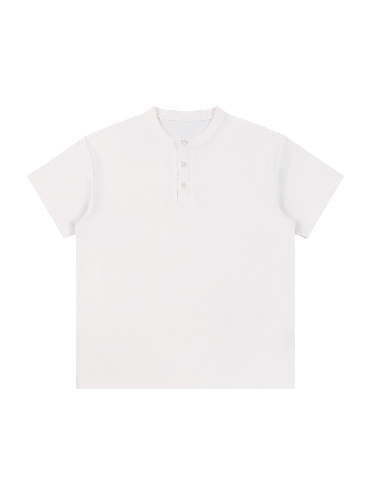 Short Sleeve Henley Shirt – White front view