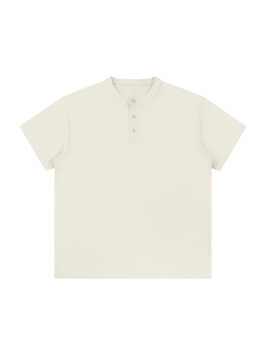 Short Sleeve Henley Shirt – Light Gray front view