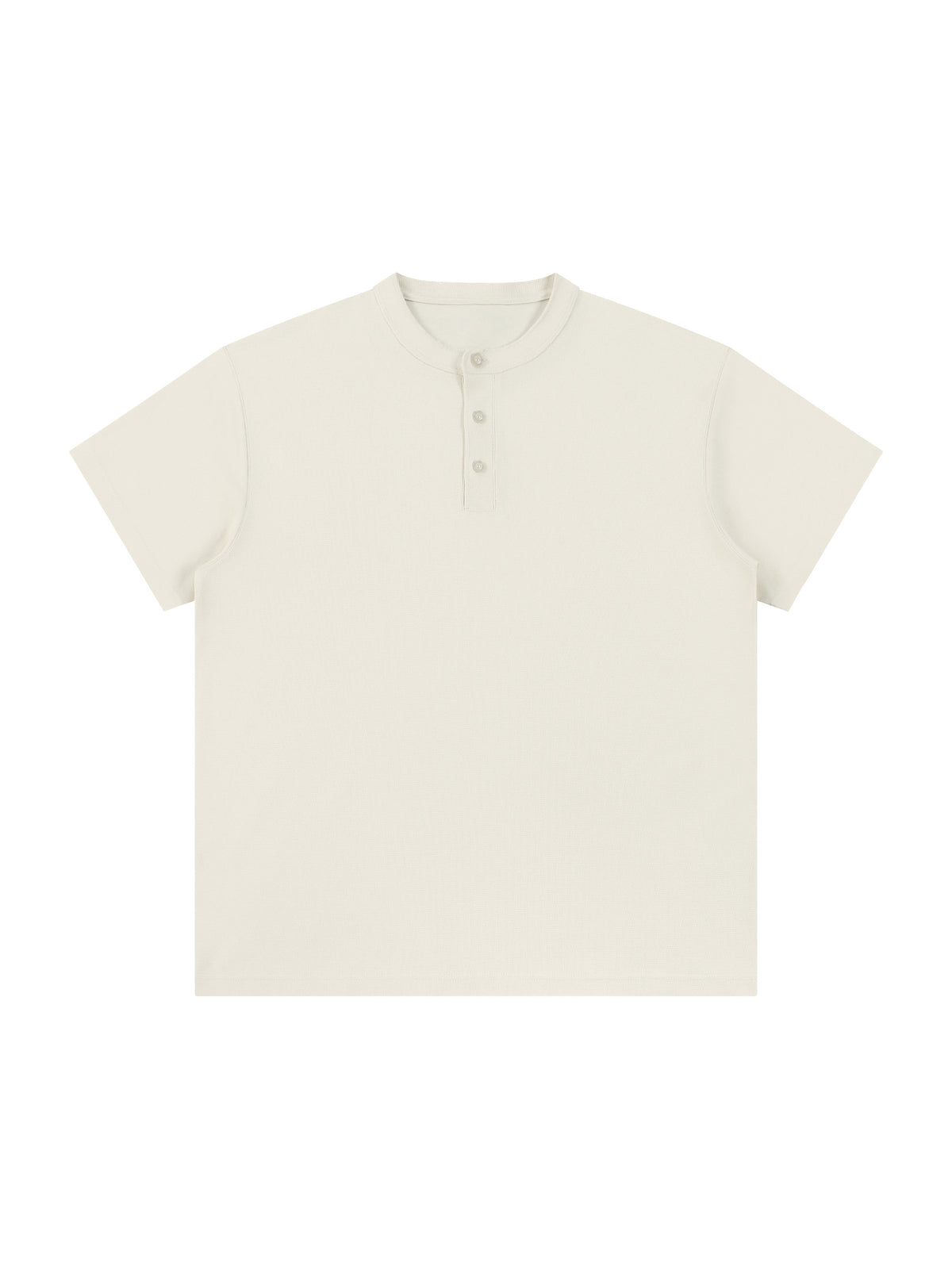 Short Sleeve Henley Shirt – Light Gray front view