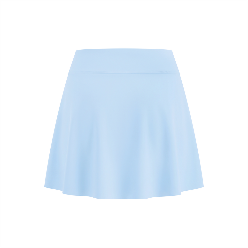 Off Script Women’s A-Line Contrast Panel Slit Skirt - Sky Blue back 3D mockup